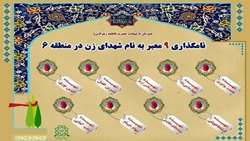 نامگذاری 9 معبر در منطقه 6 تهران به نام شهدای شاخص زن