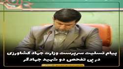 پیام تسلیت سرپرست وزارت جهاد کشاورزی در پی تفحص دو شهید جهادگر